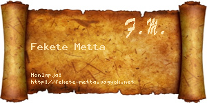 Fekete Metta névjegykártya